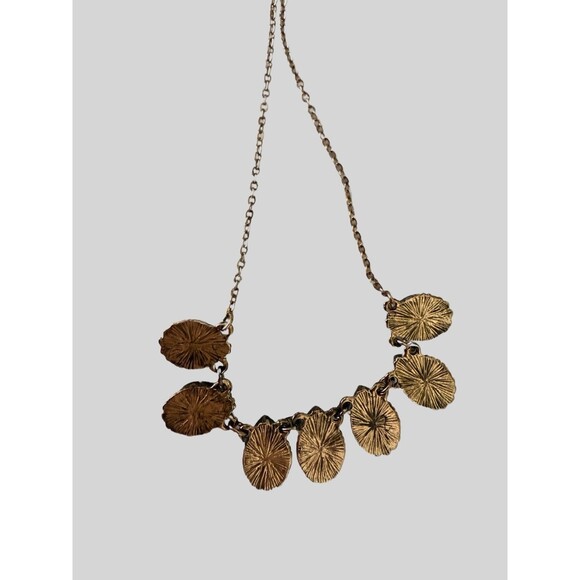 Smoky Gray Rhinestone Teardrop Bib Necklace Statement  Bronze Tone Chain Women - Picture 7 of 11